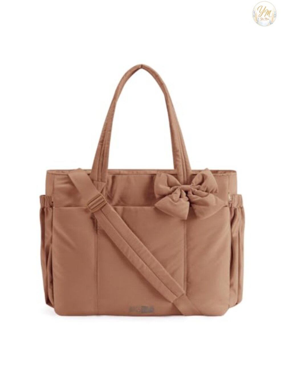 Crush Bow Tote Bag, Nylon Puffer Tote, 15.6" Laptop, Yoga Mat